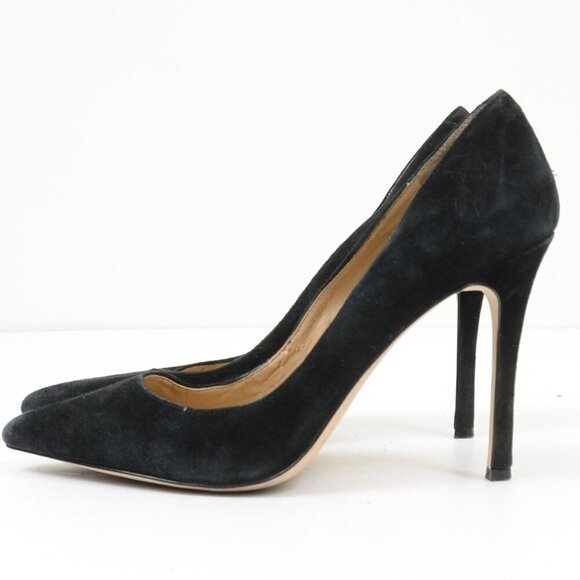 BCBGeneration Black Suede Pointy Toe Stiletto Slip-on Heels Women's 8.5 - Picture 3 of 8